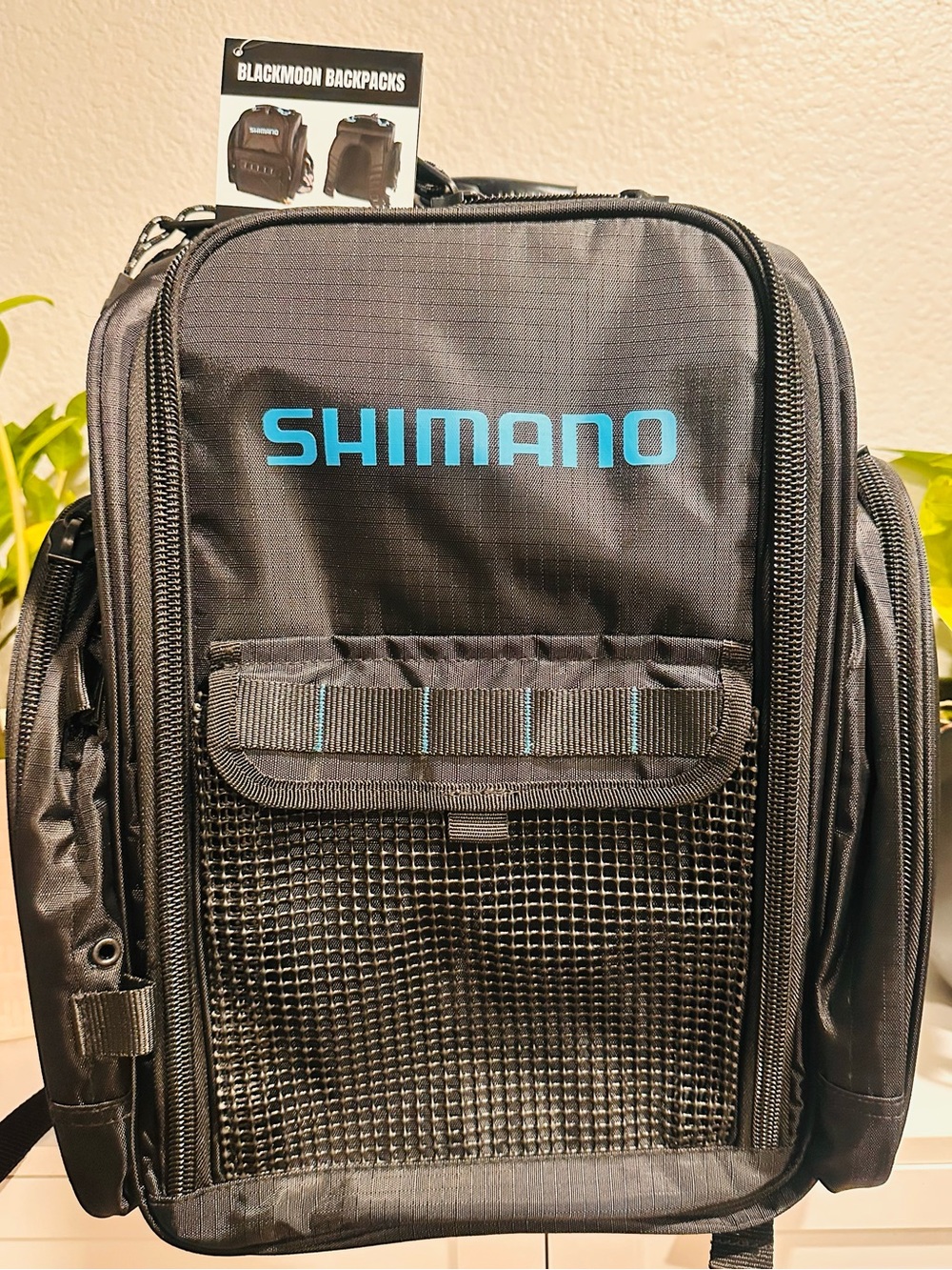 Shimano Black Backpack with Teal Logo